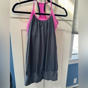 Lululemon No Limits Tank Top Pink and Gray